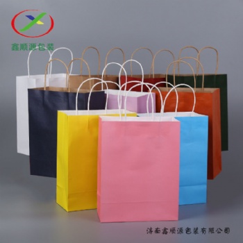 手提牛皮紙袋，手提紙袋 外賣打包袋 彩色手提購物紙袋