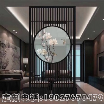 定制不銹鋼屏風客廳屏風隔斷雕花金屬現(xiàn)代簡約中式玄關鏤空裝飾