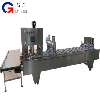 武漢呂工牌全自動桶裝泡面封口機(jī) 紙桶片膜壓蓋機(jī) 方便面包裝機(jī)