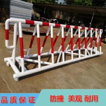 黃黑鋼管移動(dòng)護(hù)欄 臨時(shí)隔離防撞拒馬 學(xué)校萬向輪重型路障