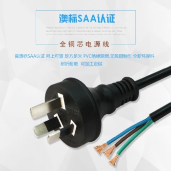 供應澳規SAA認證電源線插頭