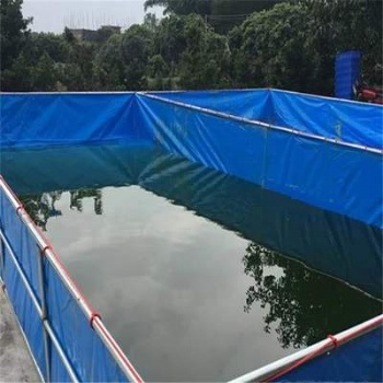 養(yǎng)殖帆布水池 帆布魚池 PVC涂層布_藍色養(yǎng)殖帆布水池 移動帆布魚池 PVC涂層布