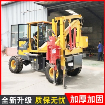 福建省各地區(qū)修高速公路護欄打樁機 四驅4102發(fā)動機護欄打樁機
