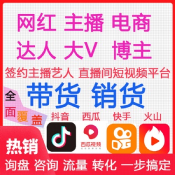網紅帶貨，抖音直播帶貨，淘寶直播帶貨，快手直播帶貨