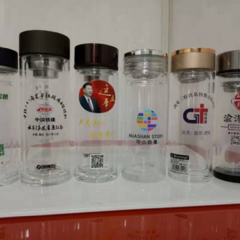 西安商務禮品杯批發(fā) 雙層玻璃杯 高檔禮品杯 免費印字