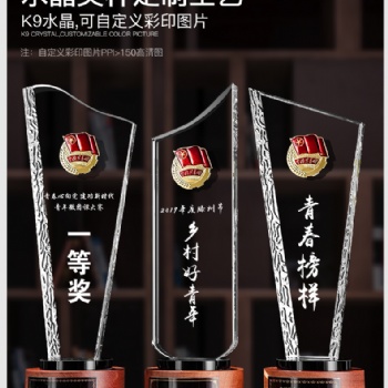廣州廠家現(xiàn)貨實(shí)木水晶獎(jiǎng)杯獎(jiǎng)牌 青年志愿者紀(jì)念獎(jiǎng)杯 愛心獎(jiǎng)杯