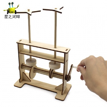 手搖升降旋轉(zhuǎn)發(fā)明小實驗 學(xué)生物理原理小制作手工作業(yè)拼裝材料包