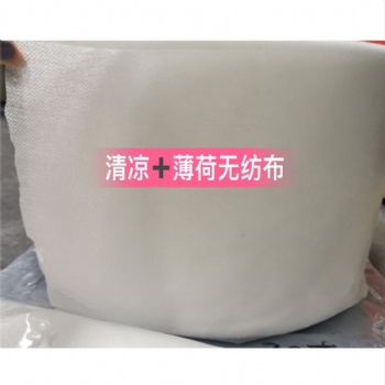薄荷+清涼無紡布 國產(chǎn)現(xiàn)貨無紡布