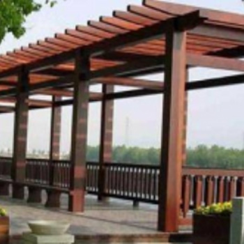 小青瓦長廊，防腐木長廊，公園景區(qū)休閑長廊施工