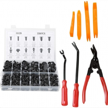 240PCS盒裝卡扣12size汽車卡扣加4個(gè)內(nèi)飾板拆卸工具245跨境