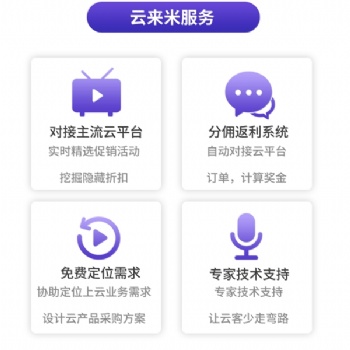 線上云產品返利“云來米”平臺，尋求優質合作伙伴入駐平臺