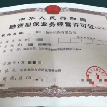 轉(zhuǎn)讓河北石家莊融資擔(dān)保公司干凈無異常