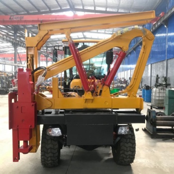 山路護(hù)欄打拔鉆機(jī) 護(hù)欄打樁機(jī) 立柱公路護(hù)欄打樁機(jī)
