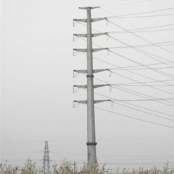 內蒙古60度轉角鋼管桿雙回路輸電鋼管桿價格