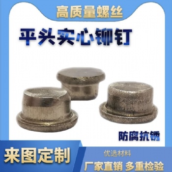 批發(fā)GB109平頭實心鐵鉚釘鍍鋅平頭敲擊式鉚釘M3M4M5M6M8廠家