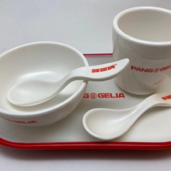 壹粵密胺杯碗碟盤餐具擺臺(tái)，蟹肉煲擺臺(tái)餐具，胖哥倆定制