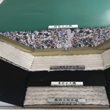 垃圾填埋場使用城建防滲土工膜、聚酯長絲土工布、三維復(fù)合排水網(wǎng)與GCL防水毯
