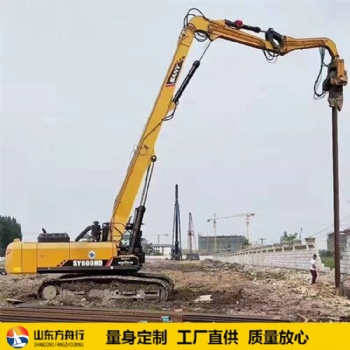 兩節(jié)拆樓臂改裝挖掘機(jī)打樁臂 山東方舟行挖機(jī)加長(zhǎng)臂廠家