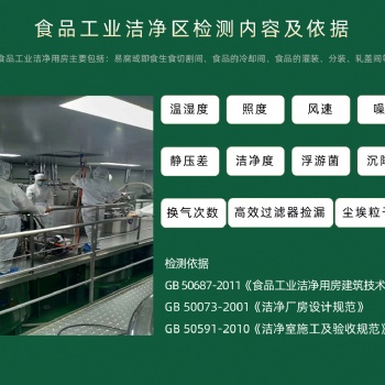 食品廠生產(chǎn)加工車間潔凈環(huán)境檢測