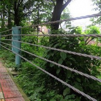 三股七芯纜索護欄、柔性防撞護欄、景區道路繩索護欄