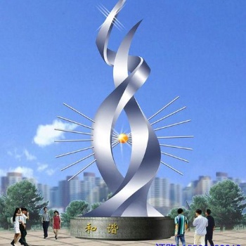 戶外大型不銹鋼雕塑定制廠家城市校園鏡面抽象擺件鏤空園林景觀